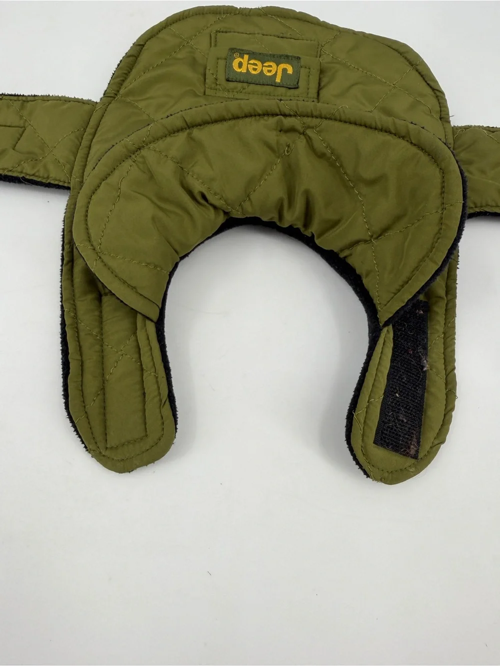 JEEP Chrysler Dog Coat Jacket Size XXS Army Green Warm Winter Puffer Hook & Loop